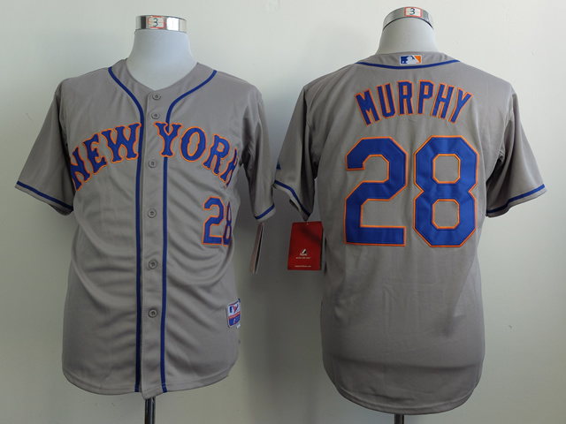 Men New York Mets #28 Murphy Grey MLB Jerseys->->MLB Jersey